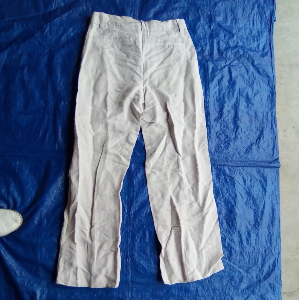 H&M Cream Linen Blend Pants